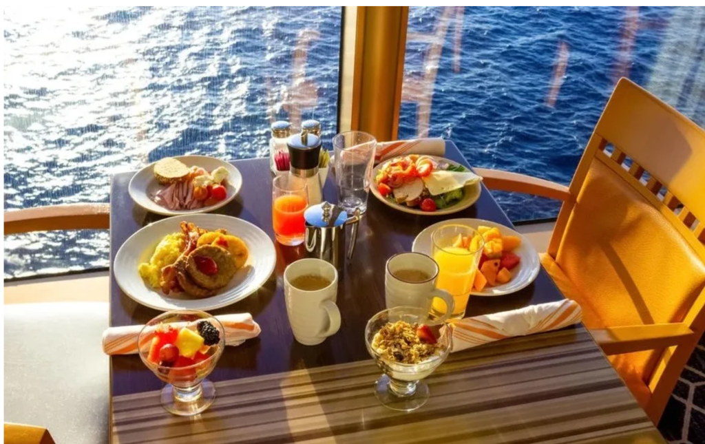 Dining table on a cruise ship